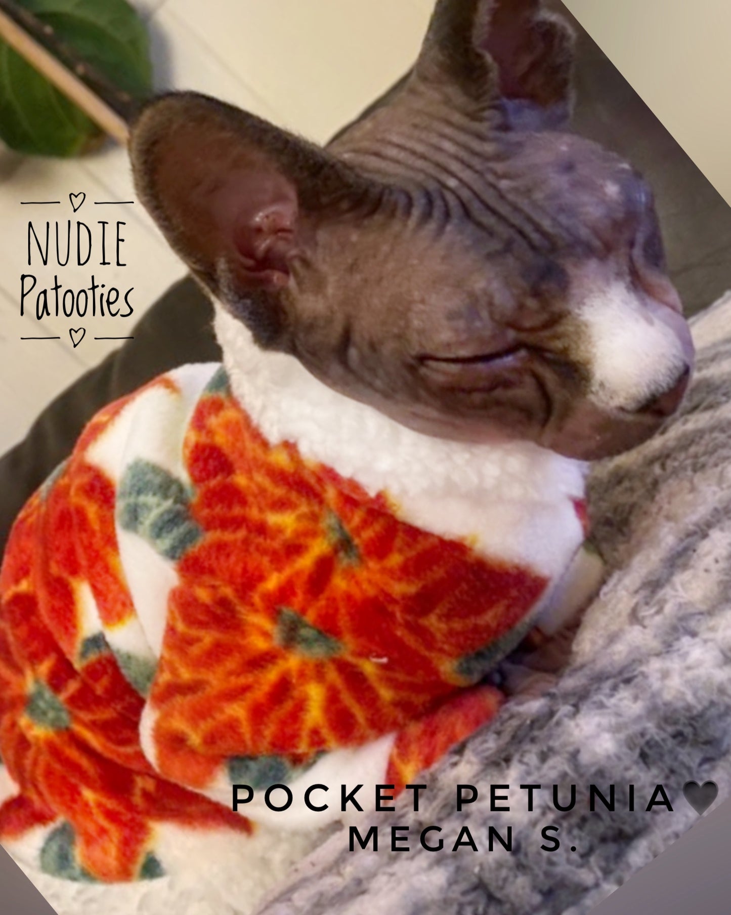 Long Sleeve WhiteFleece with Sherpa Fur Collar "Christmas Poinsettia"