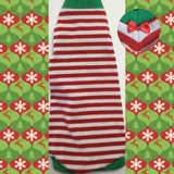 Christmas Red and White Stripe Shirt "Santa's Little Helper" - Nudie Patooties  Sphynx cat clothes for your sphynx cat, sphynx kitten, Donskoy, Bambino Cat, cornish rex, peterbald and devon rex cat. 