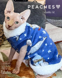 North Pole Friends on Blue Fleece w/Sherpa "Starry Nights"