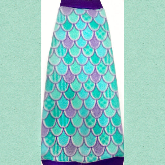 Purple and Turquoise Fleece "Mermen Scales"