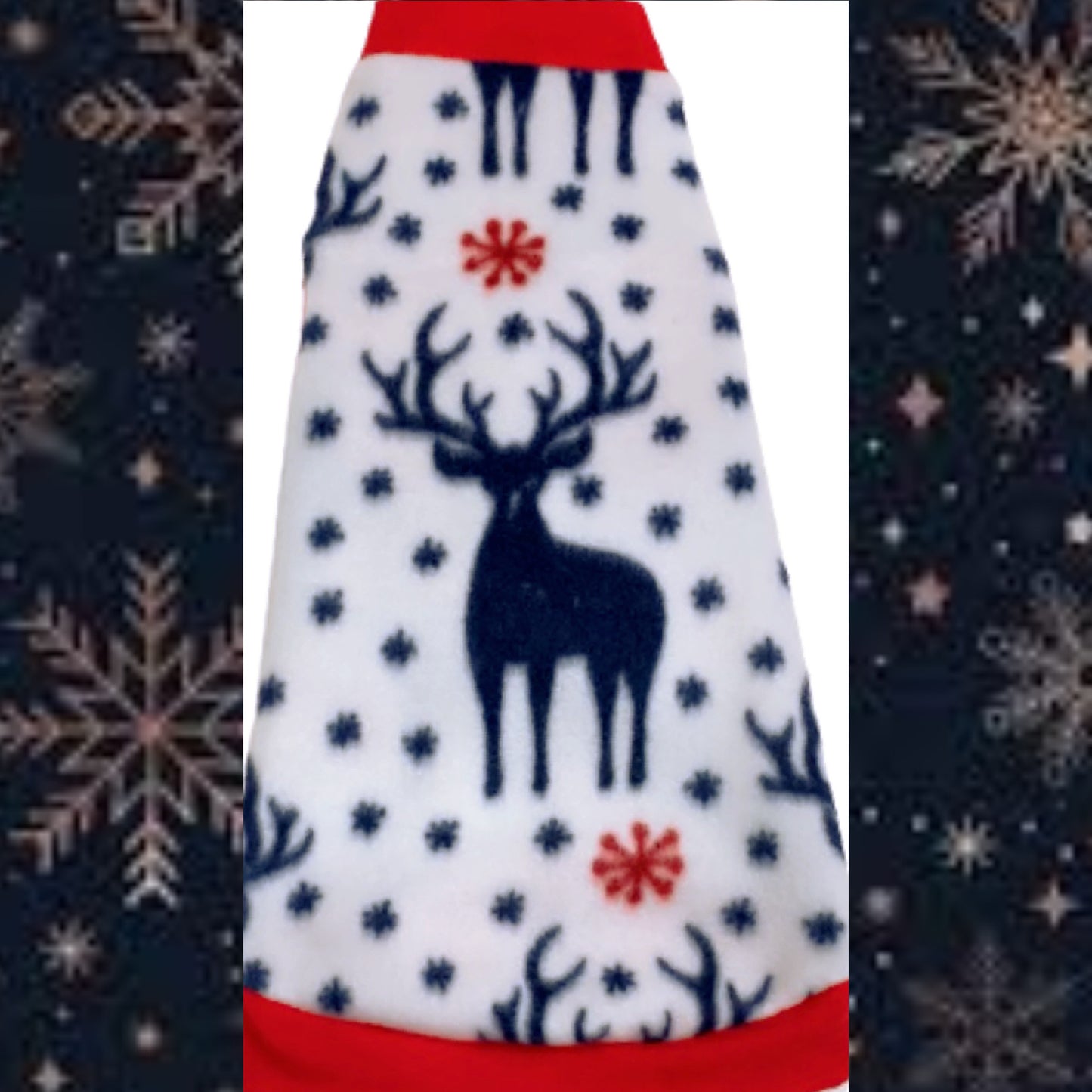 Reindeer on White Fleece "Up to Snow Good"