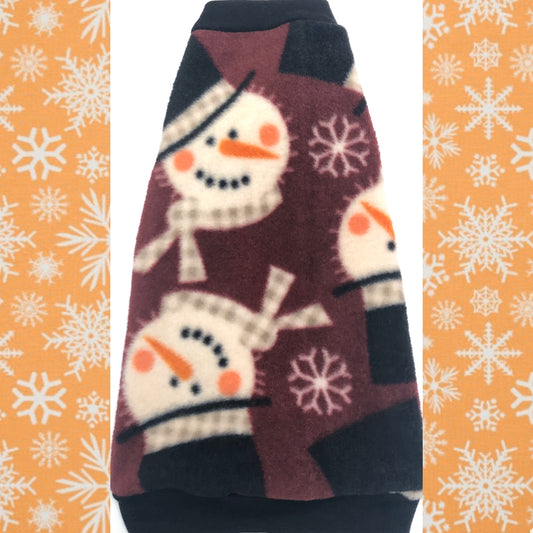 Maroon Snowmen Christmas Fleece "Feelin' Frosty"