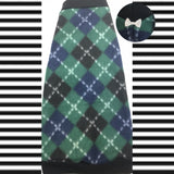 Navy and Green Argyle Fleece "Happy-Go-Lucky" - Nudie Patooties