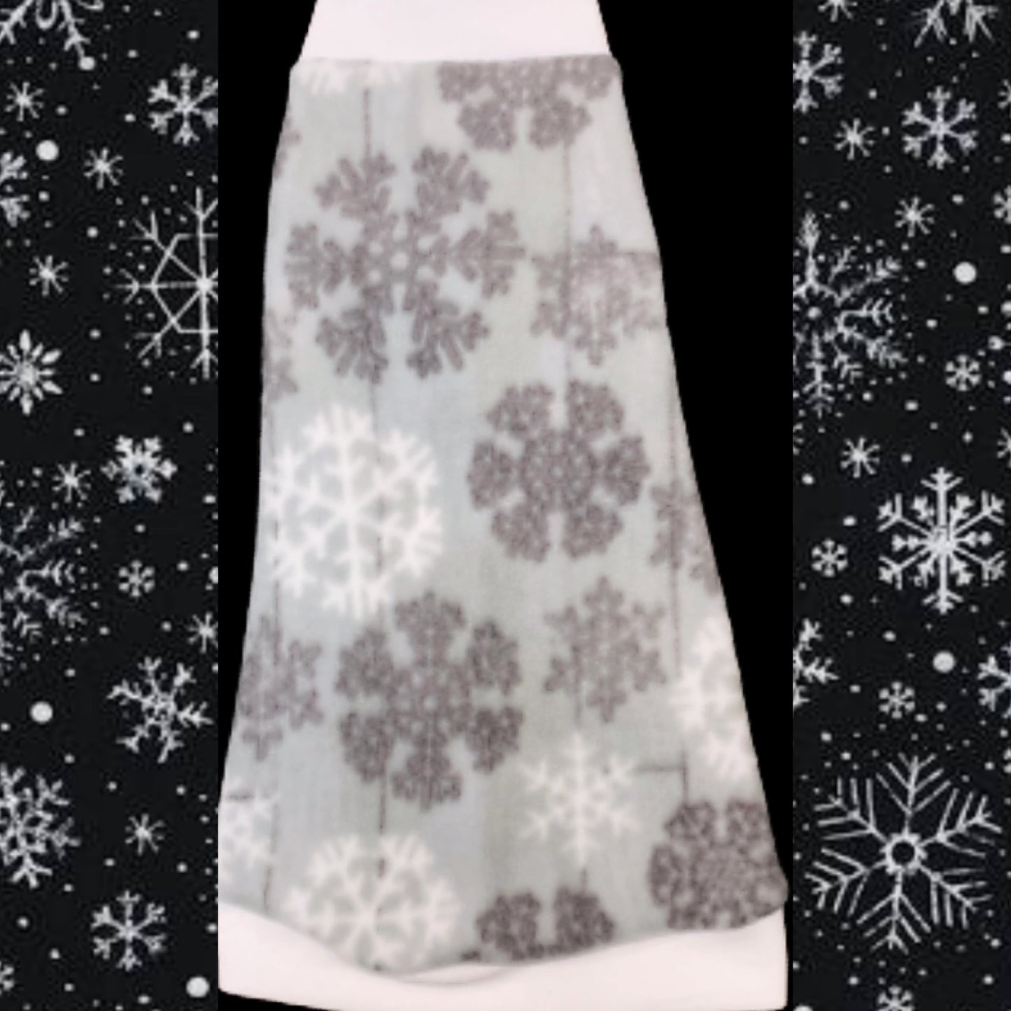 Snowflakes on Gray Fleece "Kisses from Heaven"